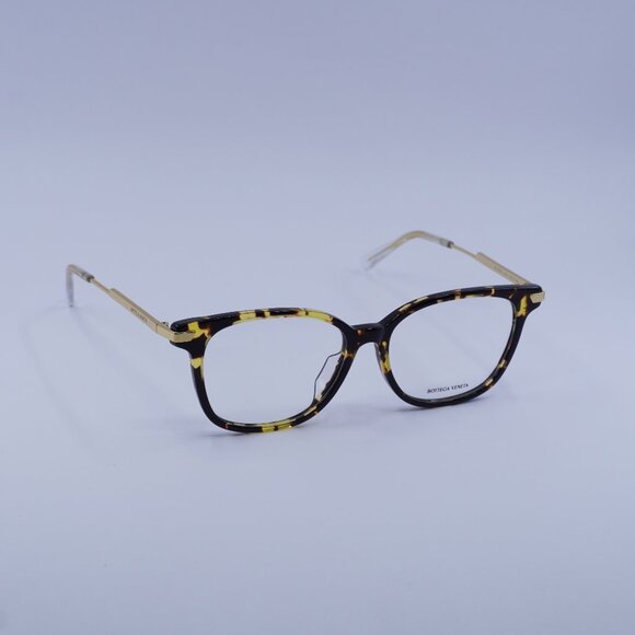 Bottega Veneta BV1074OA 002 Eyeglasses Havana/Gold 53mm Square Frame - Picture 1 of 11